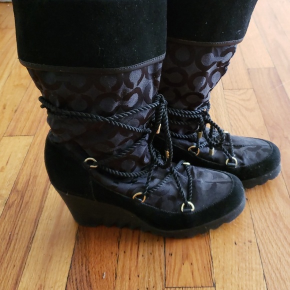 Coach logo wedge boots - Picture 2 of 6